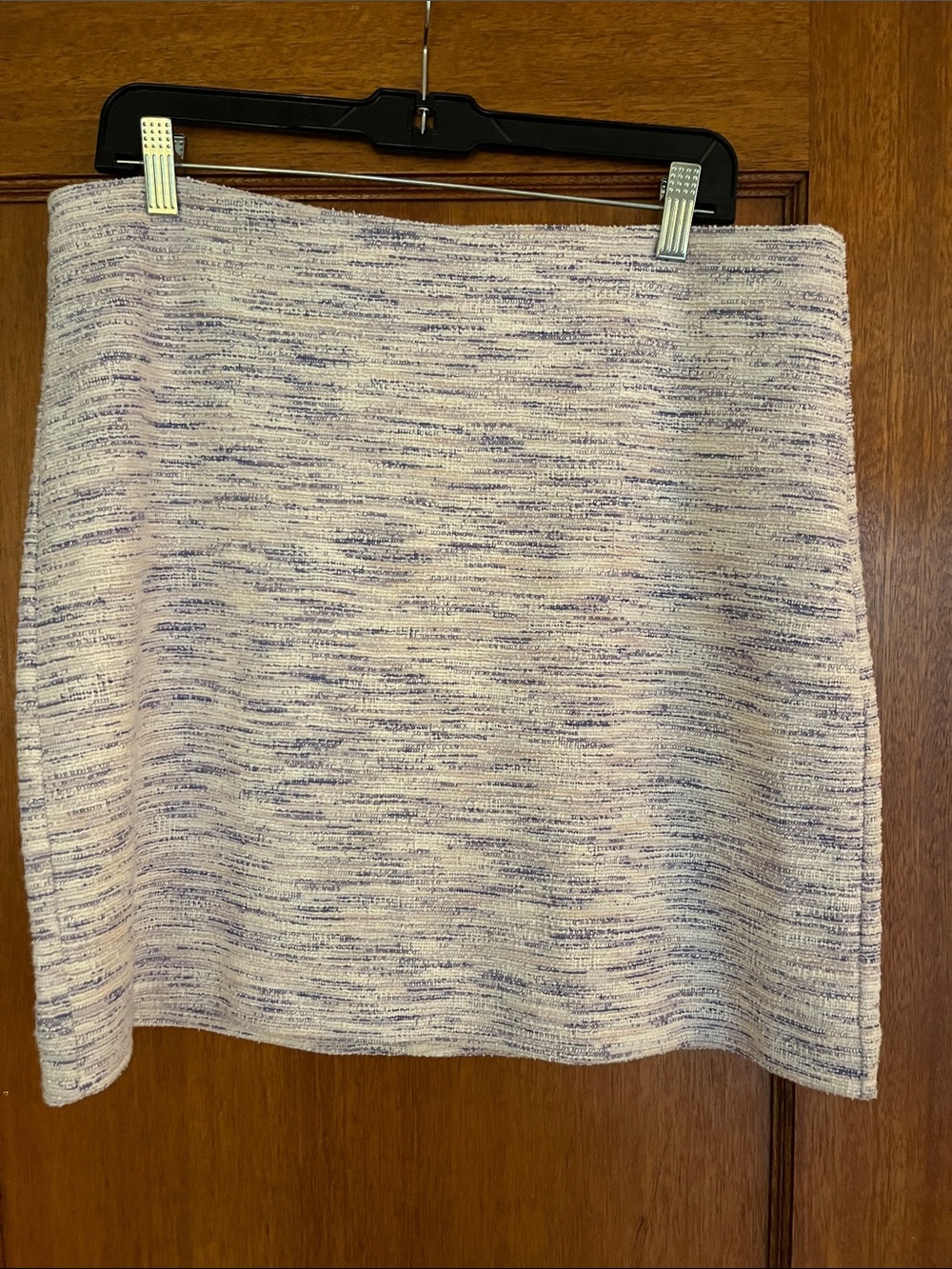 LOFT Blue and White Tweed Mini Skirt